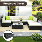 Gardeon 8-Piece Outdoor Sofa Set Wicker Couch Lounge Setting Cover FF-SOFA-BK-8PC-ABE