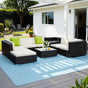 Gardeon 9-Piece Outdoor Sofa Set Wicker Couch Lounge Setting Cover FF-SOFA-BK-9PC-ABCD