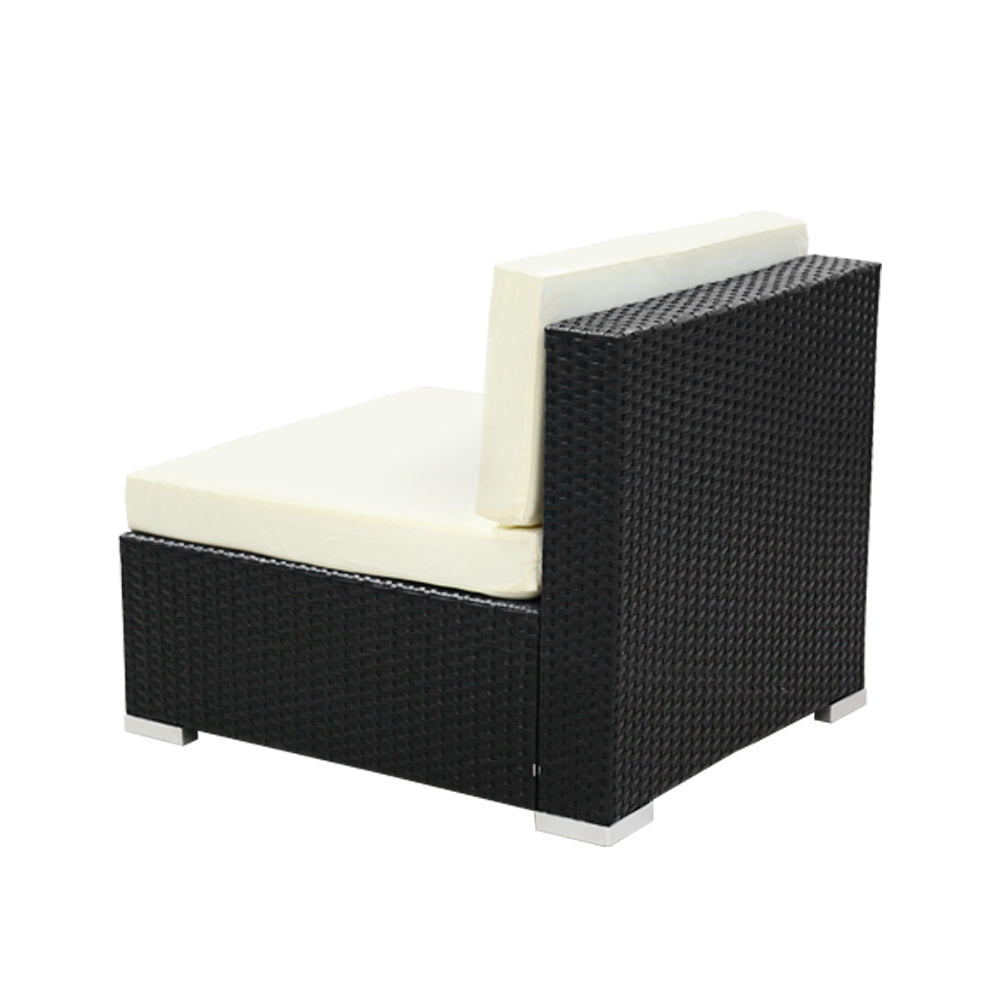 2PC Gardeon Outdoor Furniture Sofa Set Wicker Rattan Garden Lounge Chair Setting FF-SOFA-BK-C