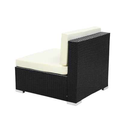 2PC Gardeon Outdoor Furniture Sofa Set Wicker Rattan Garden Lounge Chair Setting FF-SOFA-BK-C