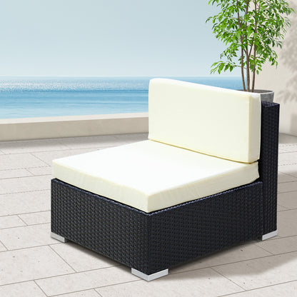 3PC Gardeon Outdoor Furniture Sofa Set Wicker Rattan Garden Lounge Chair Setting FF-SOFA-BK-E