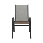 Gardeon 6PC Outdoor Dining Chairs Stackable Lounge Chair Patio Furniture Brown FF-STA-CHAIR-BR-X6