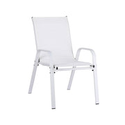 Gardeon 2PC Outdoor Dining Chairs Stackable Lounge Chair Patio Furniture White FF-STA-CHAIR-WH-X2