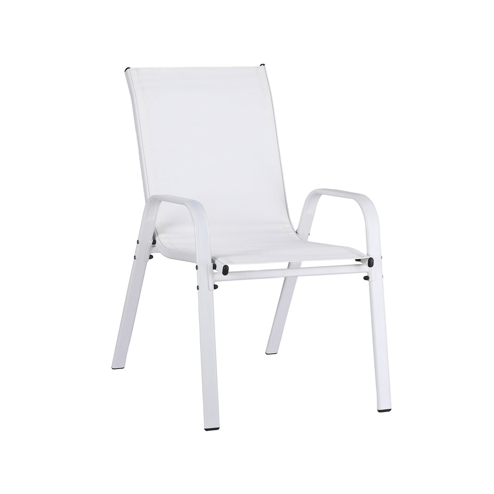 Gardeon 2PC Outdoor Dining Chairs Stackable Lounge Chair Patio Furniture White FF-STA-CHAIR-WH-X2
