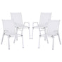 Gardeon 4PC Outdoor Dining Chairs Stackable Lounge Chair Patio Furniture White FF-STA-CHAIR-WH-X4