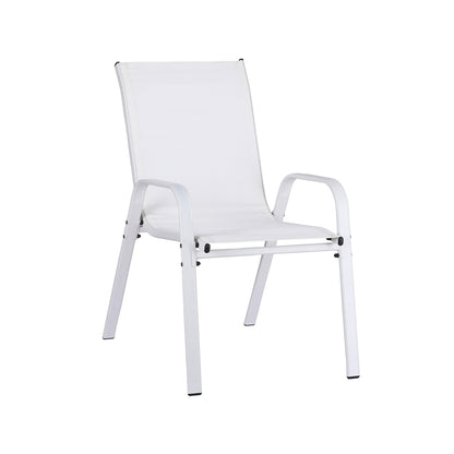 Gardeon 6PC Outdoor Dining Chairs Stackable Lounge Chair Patio Furniture White FF-STA-CHAIR-WH-X6
