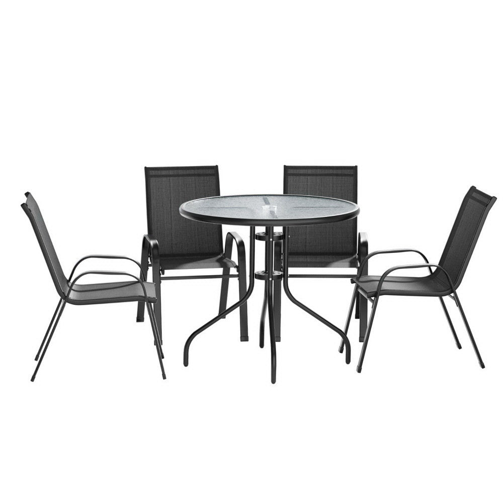 Gardeon Outdoor Dining Set Table and Chairs Patio Garden Furniture Bistro Set FF-STA-DINING-BK