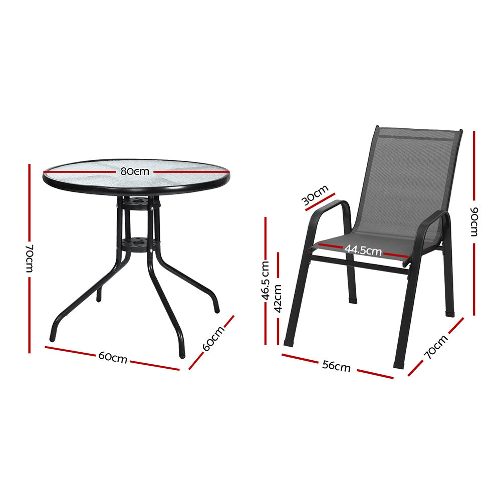Gardeon Outdoor Dining Set Table and Chairs Patio Garden Furniture Bistro Set FF-STA-DINING-GE