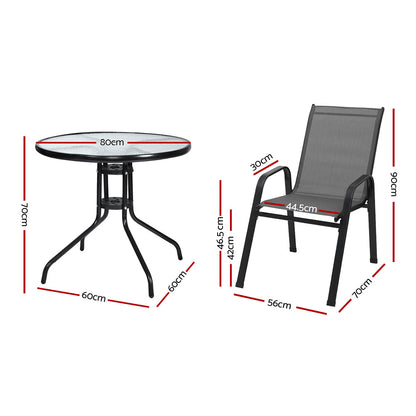 Gardeon Outdoor Dining Set Table and Chairs Patio Garden Furniture Bistro Set FF-STA-DINING-GE