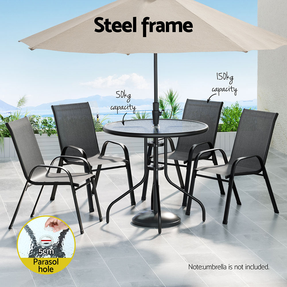 Gardeon Outdoor Dining Set Table and Chairs Patio Garden Furniture Bistro Set FF-STA-DINING-GE