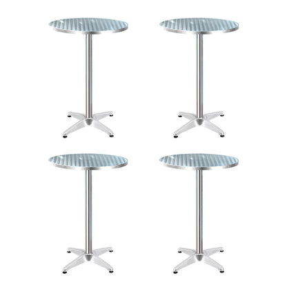 Gardeon Set of 4 Outdoor Bar Table Aluminium Round 70/110CM FF-TABLE-AL60-70110X4