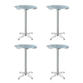 Gardeon Set of 4 Outdoor Bar Table Aluminium Round 70/110CM
