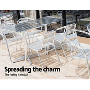 Gardeon Outdoor Bar Table Adjustable Aluminium Square 70/110cm FF-TABLE-AL60-SQ-70110