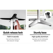 Gardeon Outdoor Bar Table Adjustable Aluminium Square 70/110cm FF-TABLE-AL60-SQ-70110