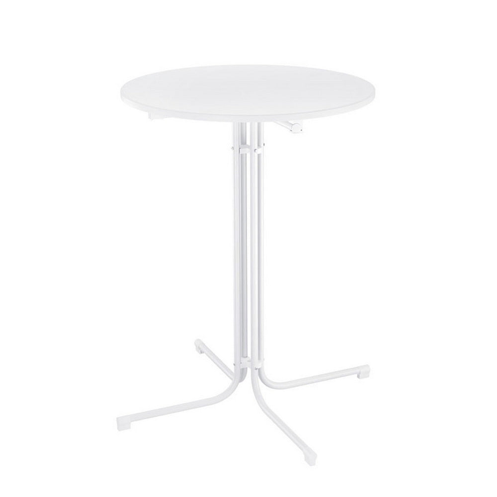 Gardeon Outdoor Bar Table Round Folding Desk Top 109cm Patio Furniture White FF-TABLE-SL-WH
