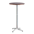 Gardeon Outdoor Bar Table Wooden Cafe Table Aluminium Pole Round FF-TABLE-WOOD60-70110