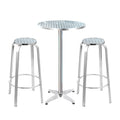 Gardeon 3-Piece Outdoor Bar Set Bistro Table Stools Adjustable Round Cafe FF-TABLESET-ROUND