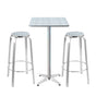 Gardeon 3-Piece Outdoor Bar Set Bistro Table Stools Adjustable Square Cafe FF-TABLESET-SQ