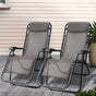 Gardeon 2PC Zero Gravity Chair Folding Outdoor Recliner Adjustable Sun Lounge Camping Beige FF-ZGC-BEX2