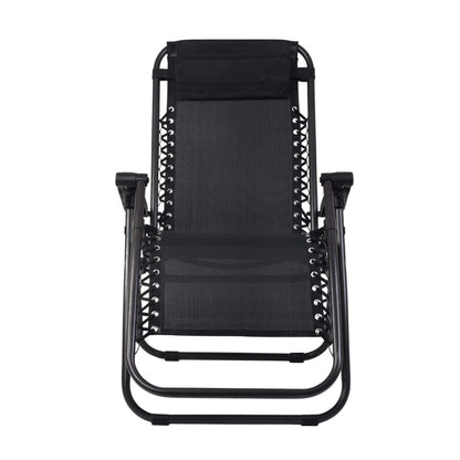 Gardeon Zero Gravity Chair Folding Outdoor Recliner Adjustable Sun Lounge Camping Black FF-ZGC-BK