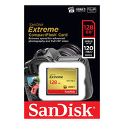 SanDisk 128GB Extreme CompactFlash Card with (write) 85MB/s and (Read)120MB/s - SDCFXSB-128G V28-FFCSAN128GCFEB120