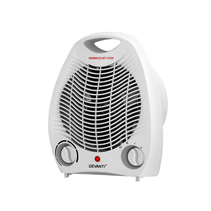 Devanti Electric Fan Heater 2000W FH-A-2000-WH
