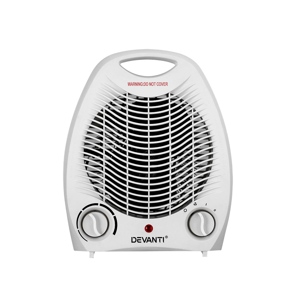 Devanti Electric Fan Heater 2000W FH-A-2000-WH