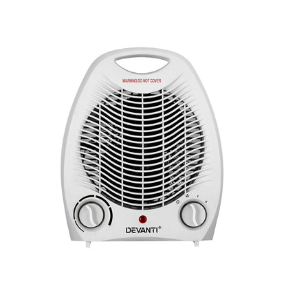Devanti Electric Fan Heater 2000W FH-A-2000-WH