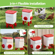 Giantz 12kg Chicken Feeder and 11L Waterer Set Large Capacity Poultry Drinker Kit