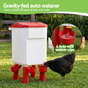 Giantz 12kg Chicken Feeder and 11L Waterer Set Large Capacity Poultry Drinker Kit