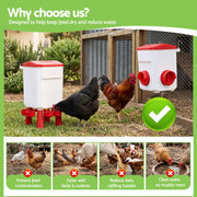 Giantz 12kg Chicken Feeder and 11L Waterer Set Large Capacity Poultry Drinker Kit