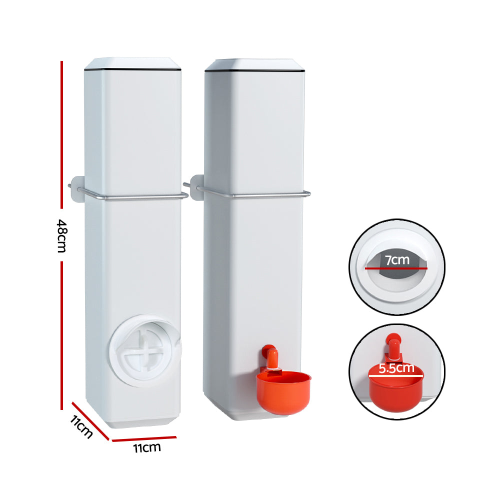 Giantz Chicken Feeder 4L Water Dispenser Automatic Waterer FIK-FEEDER-PL-4L-WH