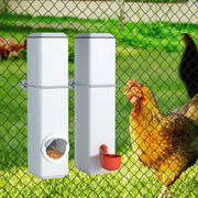 Giantz Chicken Feeder 4L Water Dispenser Automatic Waterer FIK-FEEDER-PL-4L-WH