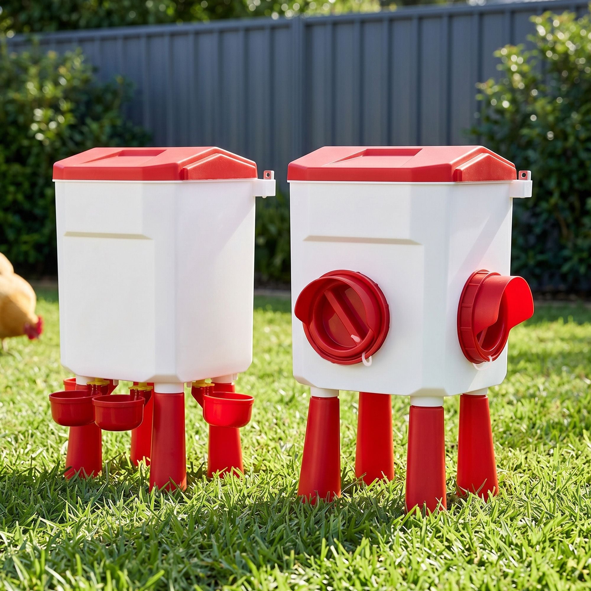 Giantz 8kg Chicken Feeder and 7L Waterer Set Large Capacity Poultry Drinker Kit