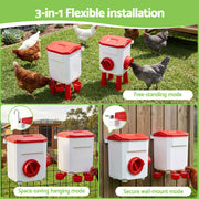 Giantz 8kg Chicken Feeder and 7L Waterer Set Large Capacity Poultry Drinker Kit
