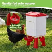 Giantz 8kg Chicken Feeder and 7L Waterer Set Large Capacity Poultry Drinker Kit