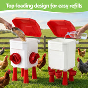 Giantz 8kg Chicken Feeder and 7L Waterer Set Large Capacity Poultry Drinker Kit