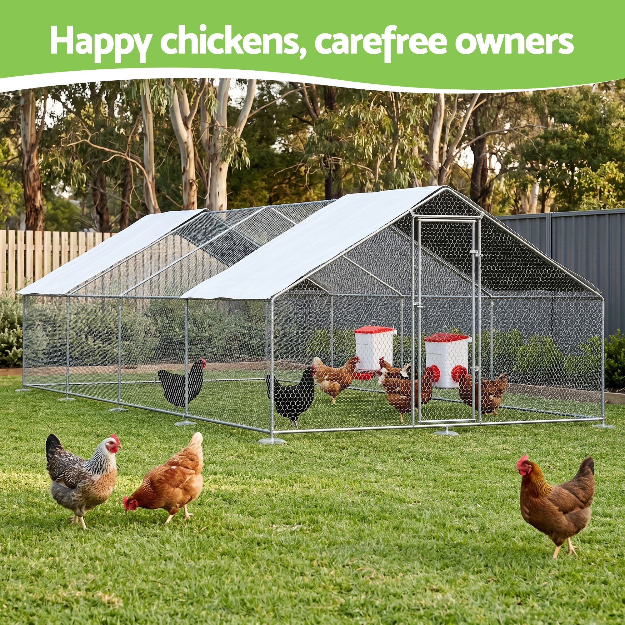 Giantz 8kg Chicken Feeder and 7L Waterer Set Large Capacity Poultry Drinker Kit