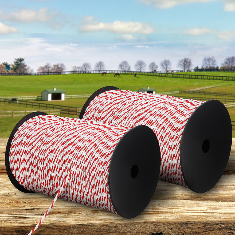 Giantz Electric Fence Poly Rope 2x 500M FIK-ROPE-500MX2