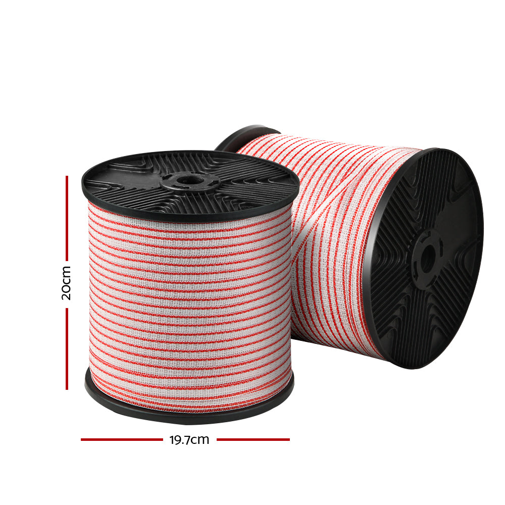 Giantz Electric Fence Poly Tape 400M Insulator FIK-TAPE-LOCK-400M