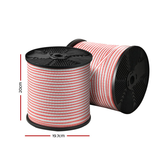 Giantz Electric Fence Poly Tape 400M Insulator FIK-TAPE-LOCK-400M
