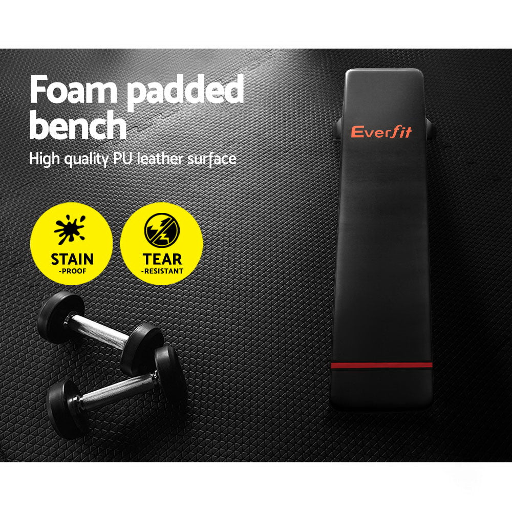 Everfit Weight Bench Flat Bench Press Home Gym Equipment 300kg Capacity FIT-BENCH-FLAT