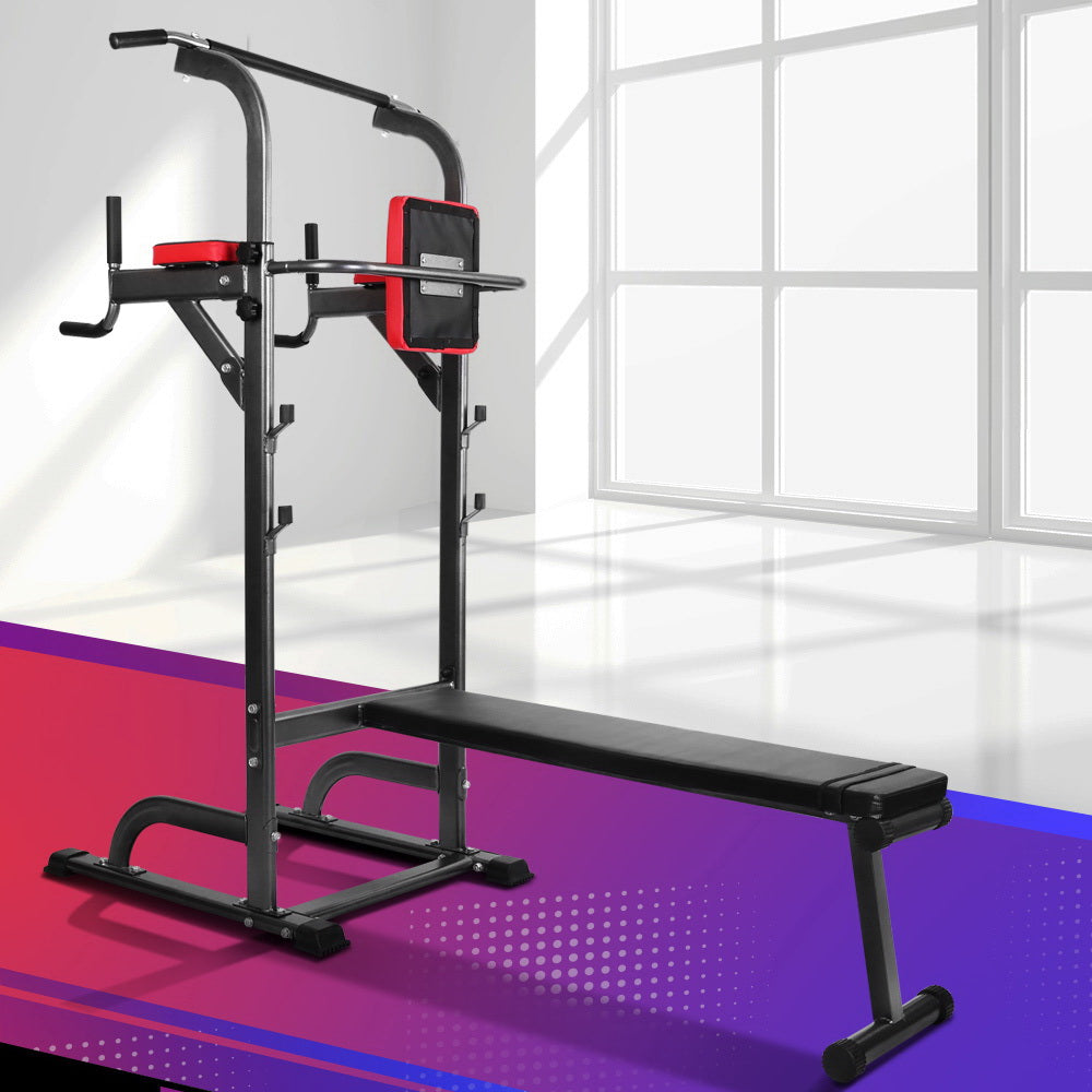 Everfit Weight Bench Chin Up Bar Bench Press Home Gym 380kg Capacity FIT-CHINUP-BENCH