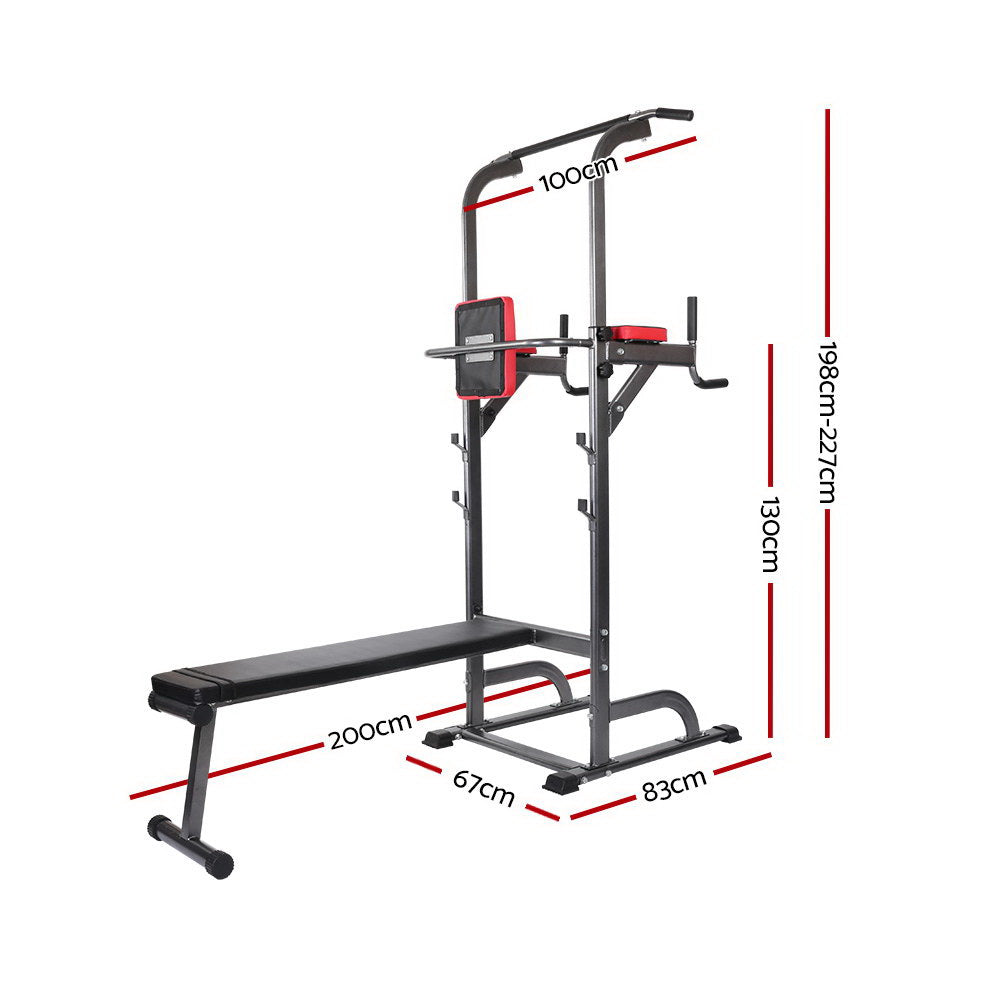 Everfit Weight Bench Chin Up Bar Bench Press Home Gym 380kg Capacity FIT-CHINUP-BENCH