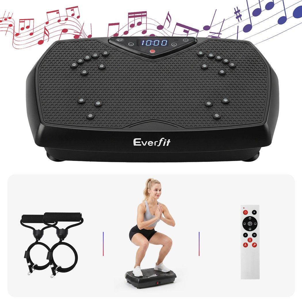 Everfit Vibration Plate Exercise Machine Full Body Shaker Workout Vibrate Fitness Platform with Bluetooth, 150KG Capacity, 150Speed Levels Vibrating Plate for Home Women Men, Black