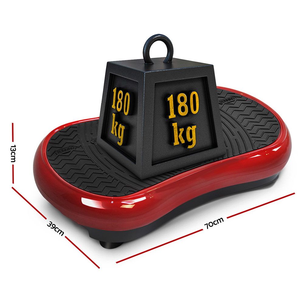 Everfit Vibration Machine Platform Resistance Rope Home Fitness Dark Red FIT-H-VP-ROUND-RDDP