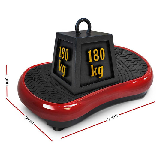 Everfit Vibration Machine Platform Resistance Rope Home Fitness Dark Red FIT-H-VP-ROUND-RDDP