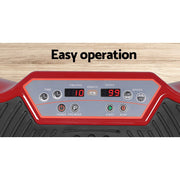Everfit Vibration Machine Platform Resistance Rope Home Fitness Dark Red FIT-H-VP-ROUND-RDDP