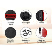 Everfit Vibration Machine Platform Resistance Rope Home Fitness Dark Red FIT-H-VP-ROUND-RDDP