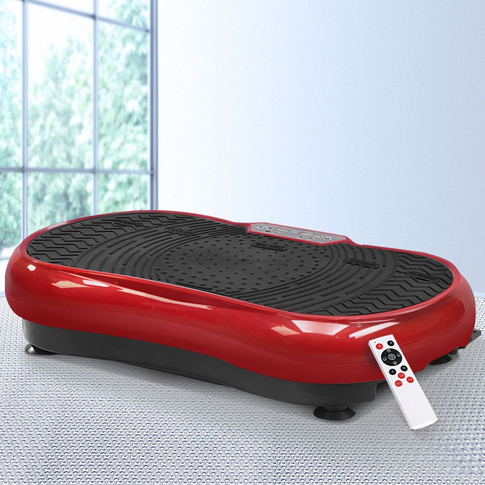 Everfit Vibration Machine Platform Resistance Rope Home Fitness Dark Red FIT-H-VP-ROUND-RDDP